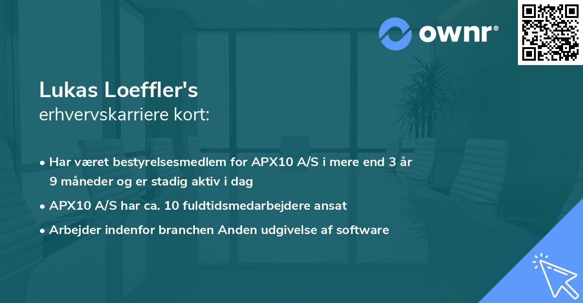 Lukas Loeffler's erhvervskarriere kort