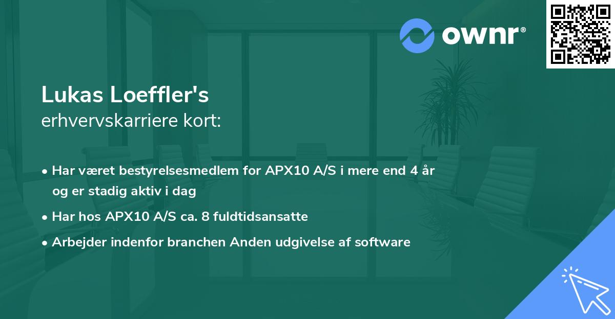Lukas Loeffler's erhvervskarriere kort