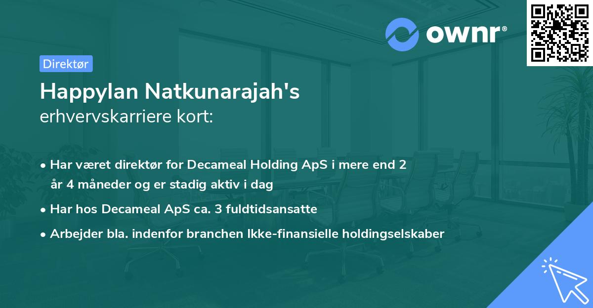 Happylan Natkunarajah's erhvervskarriere kort