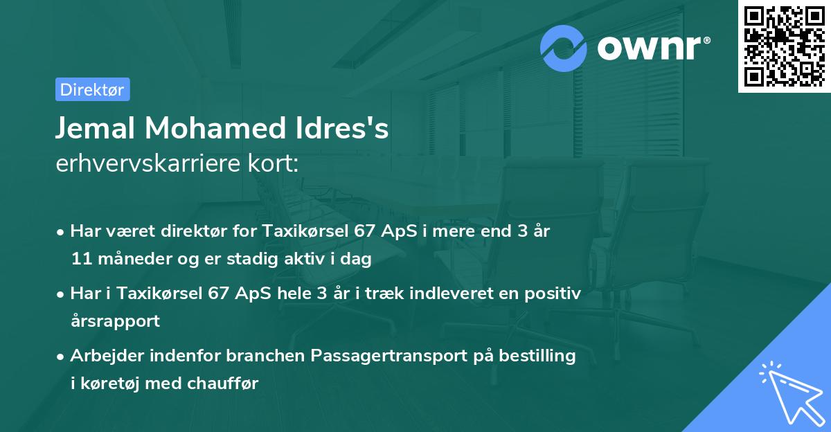 Jemal Mohamed Idres's erhvervskarriere kort