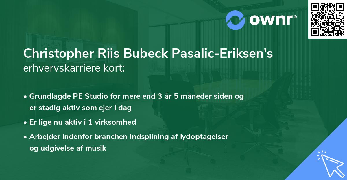 Christopher Riis Bubeck Pasalic-Eriksen's erhvervskarriere kort