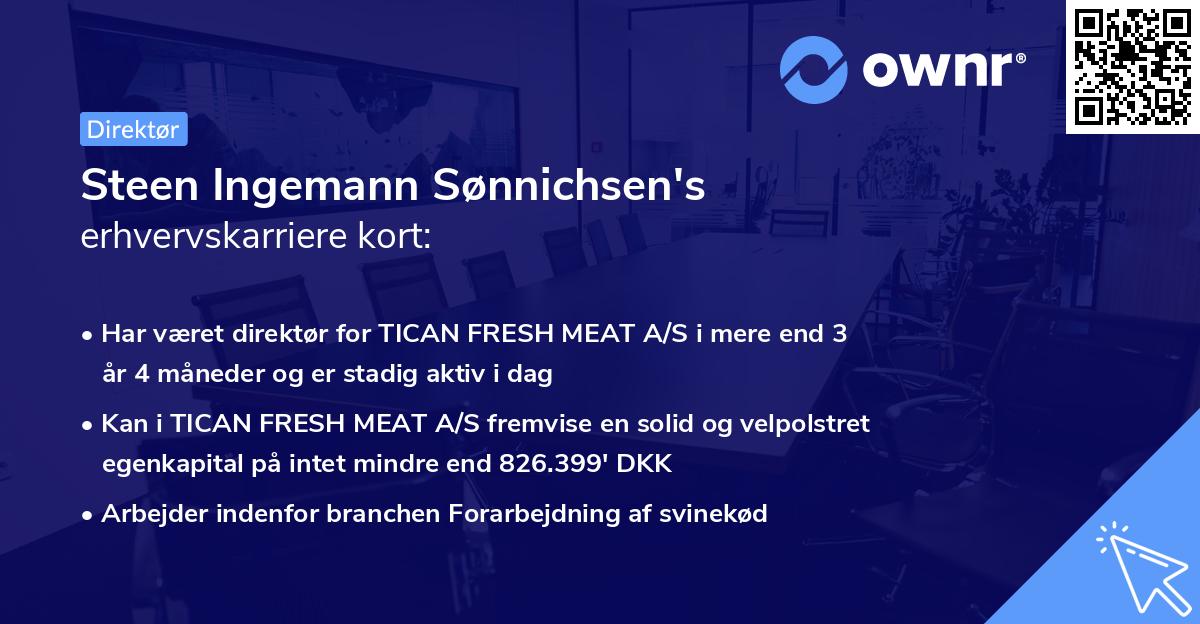 Steen Ingemann Sønnichsen's erhvervskarriere kort