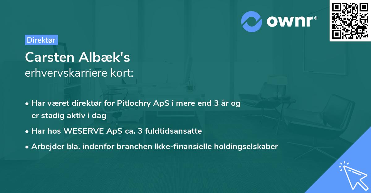 Carsten Albæk's erhvervskarriere kort