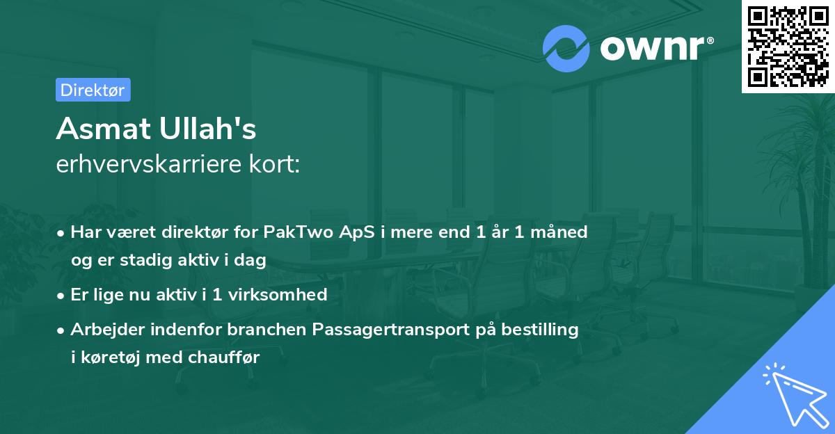 Asmat Ullah's erhvervskarriere kort