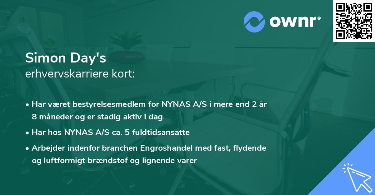 Simon Day's erhvervskarriere kort