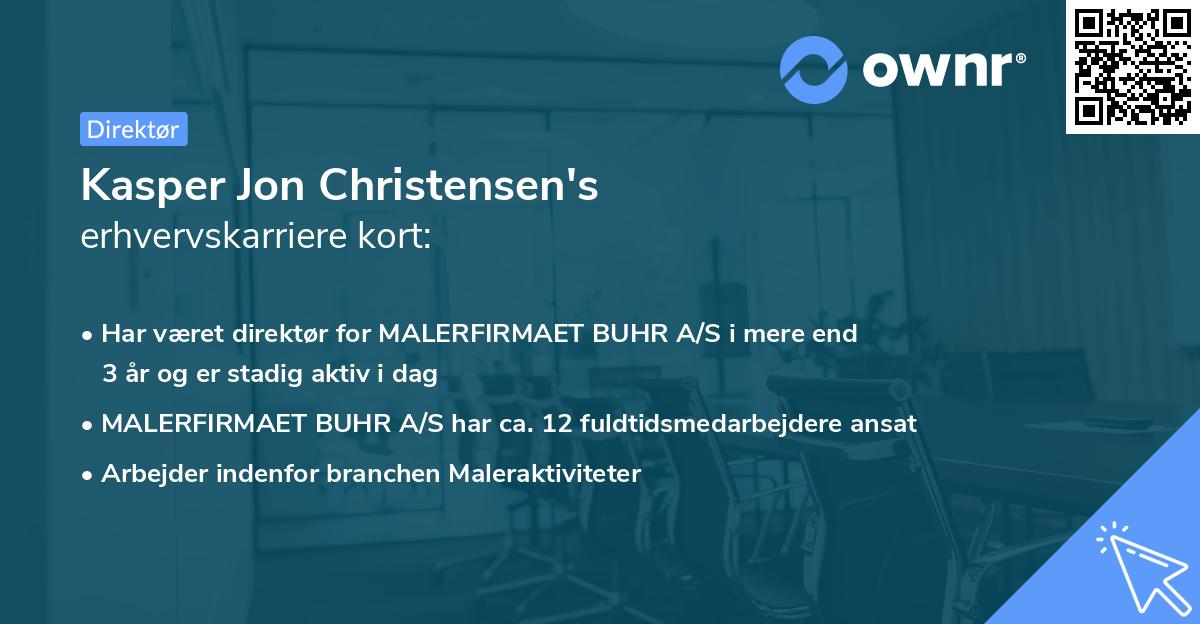 Kasper Jon Christensen's erhvervskarriere kort