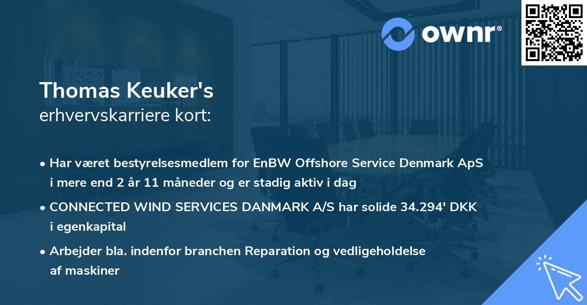 Thomas Keuker's erhvervskarriere kort