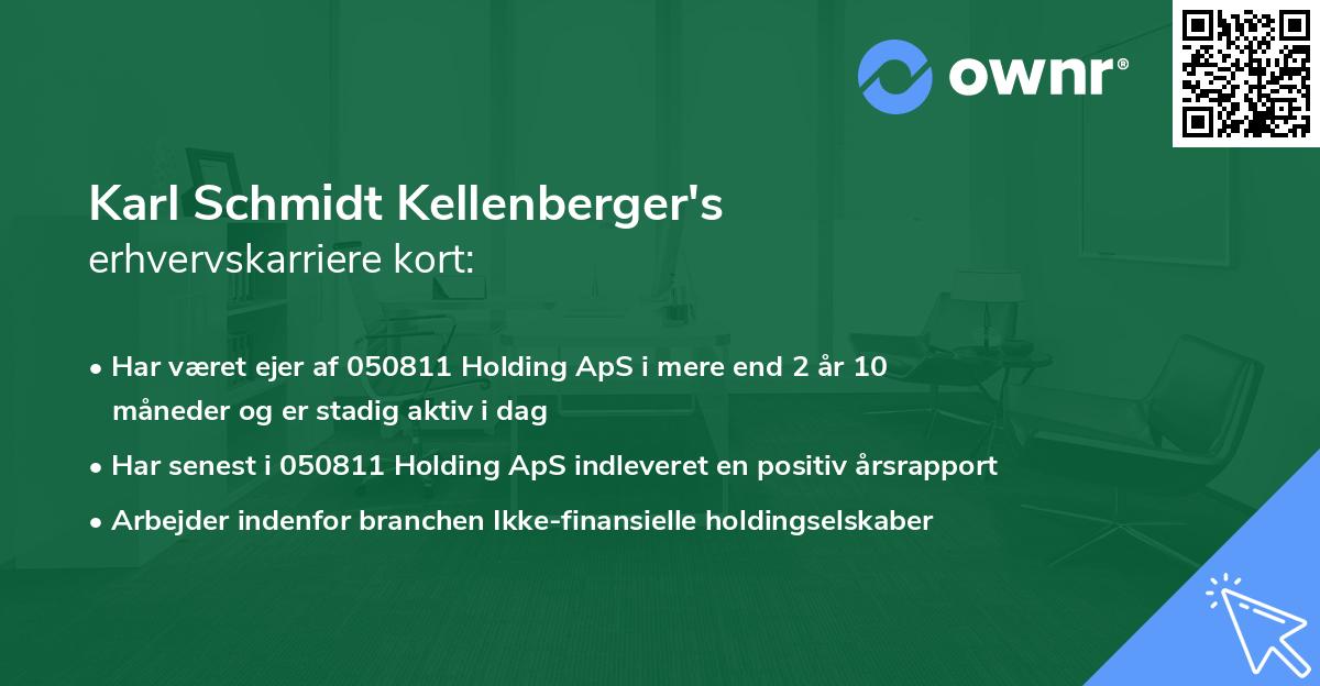 Karl Schmidt Kellenberger's erhvervskarriere kort