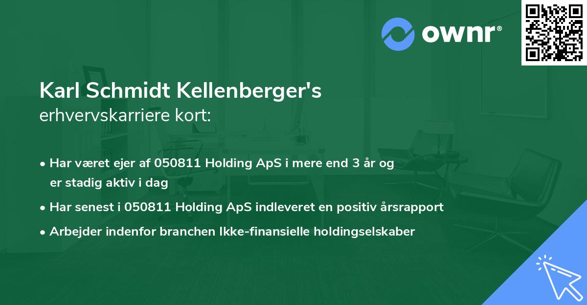 Karl Schmidt Kellenberger's erhvervskarriere kort