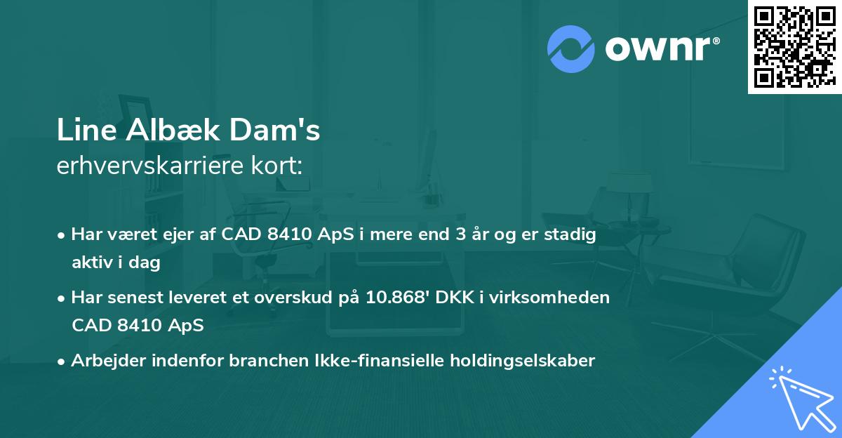 Line Albæk Dam's erhvervskarriere kort