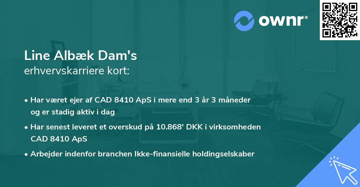 Line Albæk Dam's erhvervskarriere kort