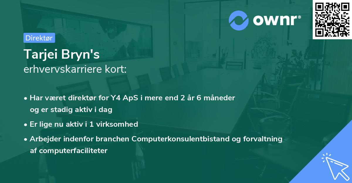 Tarjei Bryn's erhvervskarriere kort