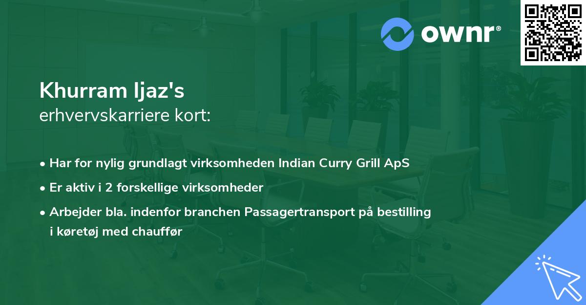 Khurram Ijaz's erhvervskarriere kort
