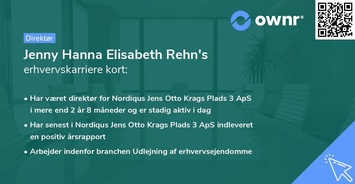Jenny Hanna Elisabeth Rehn's erhvervskarriere kort
