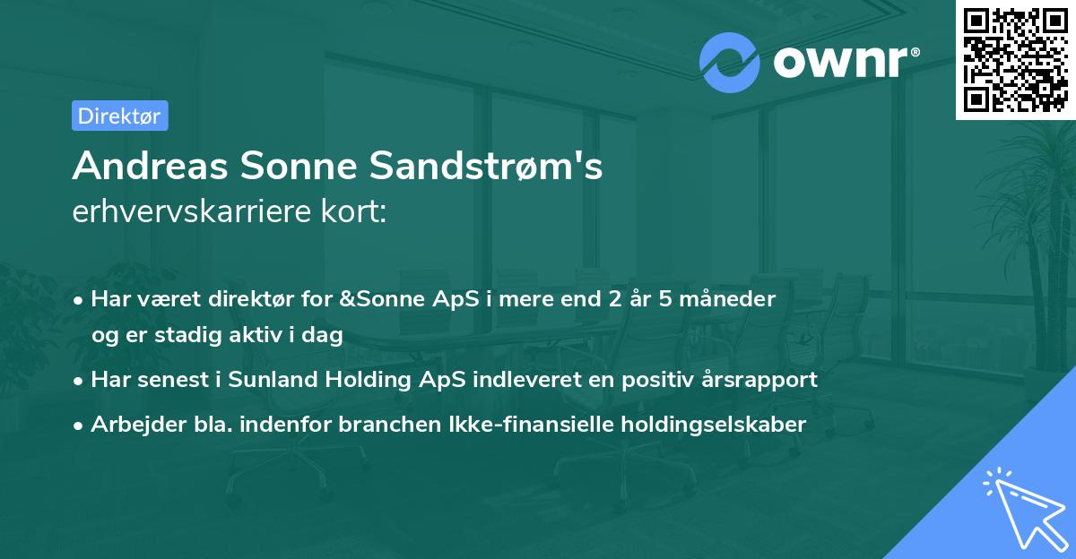 Andreas Sonne Sandstrøm's erhvervskarriere kort