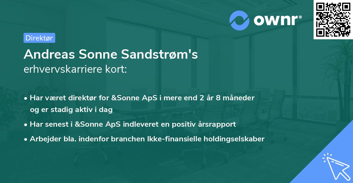 Andreas Sonne Sandstrøm's erhvervskarriere kort