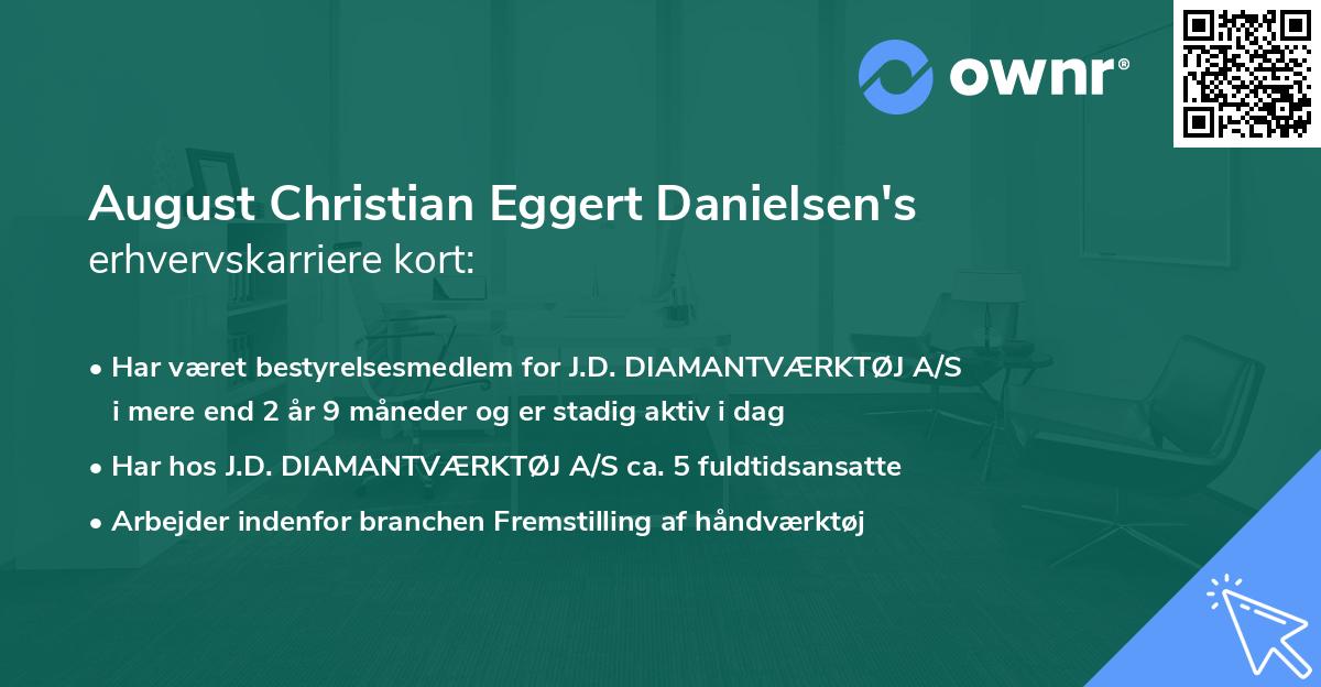 August Christian Eggert Danielsen's erhvervskarriere kort