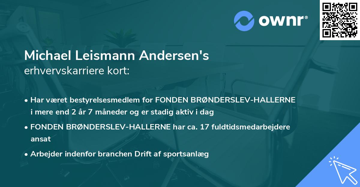Michael Leismann Andersen's erhvervskarriere kort