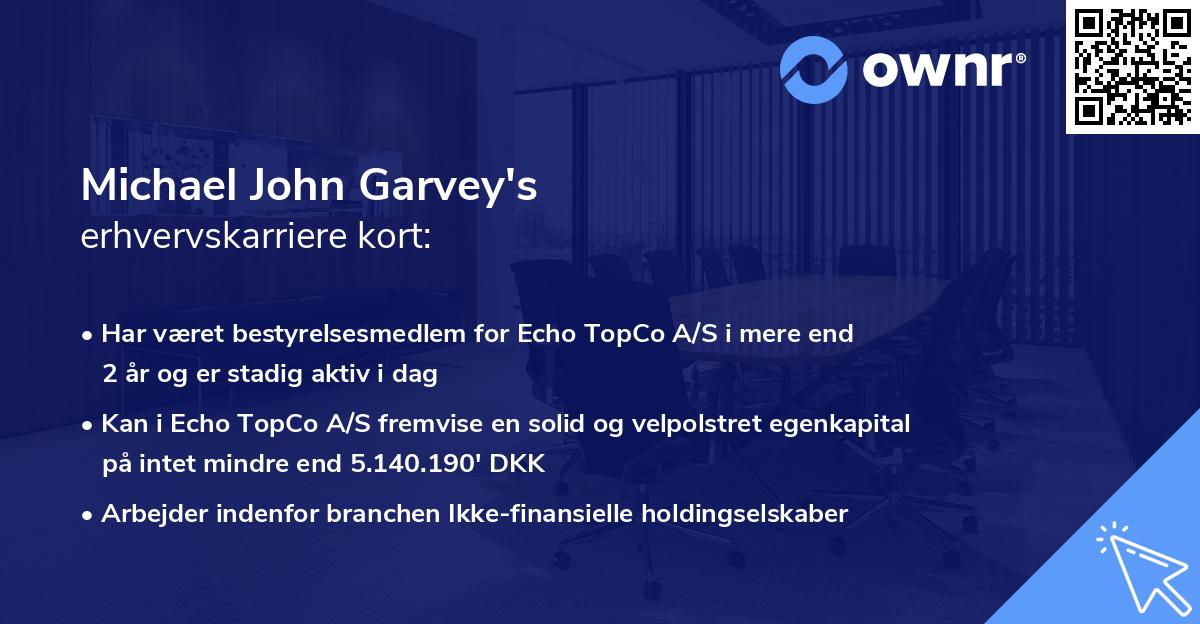 Michael John Garvey's erhvervskarriere kort