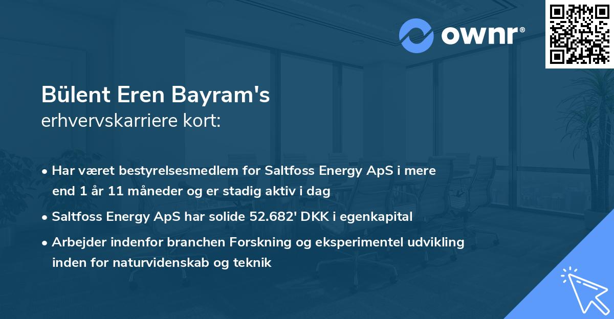 Bülent Eren Bayram's erhvervskarriere kort