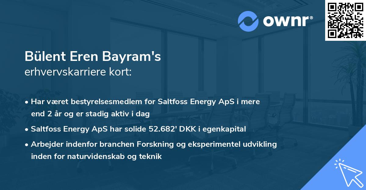 Bülent Eren Bayram's erhvervskarriere kort