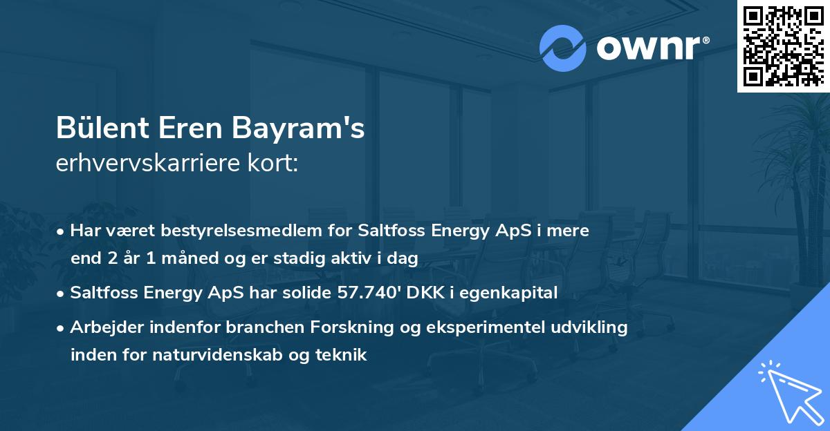 Bülent Eren Bayram's erhvervskarriere kort