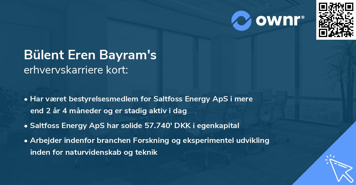Bülent Eren Bayram's erhvervskarriere kort