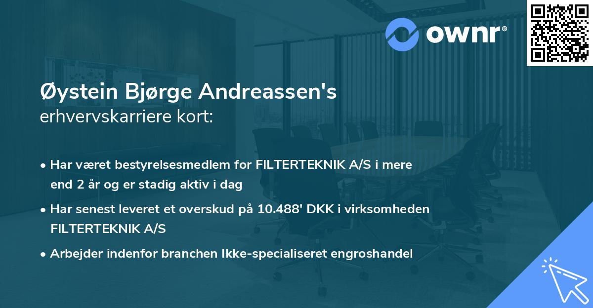 Øystein Bjørge Andreassen's erhvervskarriere kort