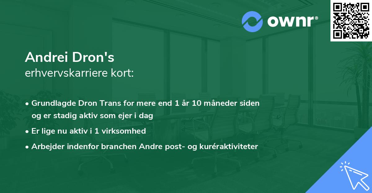 Andrei Dron's erhvervskarriere kort