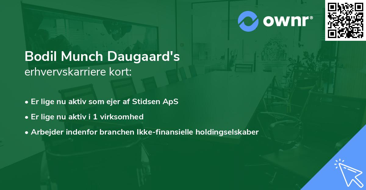 Bodil Munch Daugaard's erhvervskarriere kort
