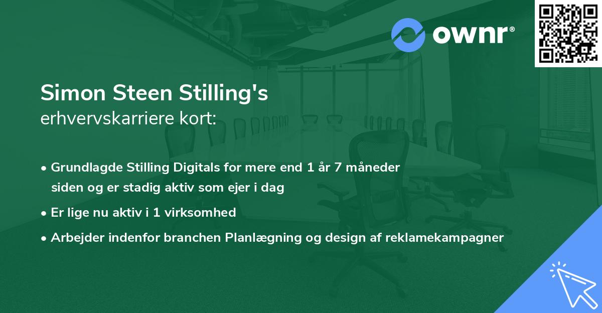 Simon Steen Stilling's erhvervskarriere kort
