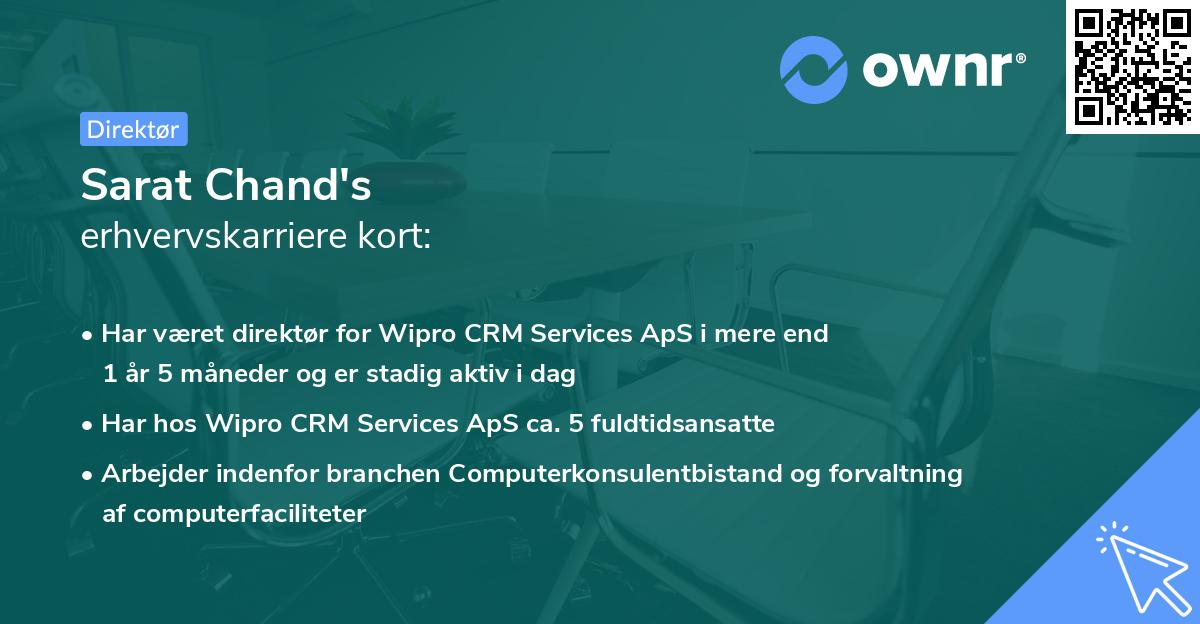 Sarat Chand's erhvervskarriere kort