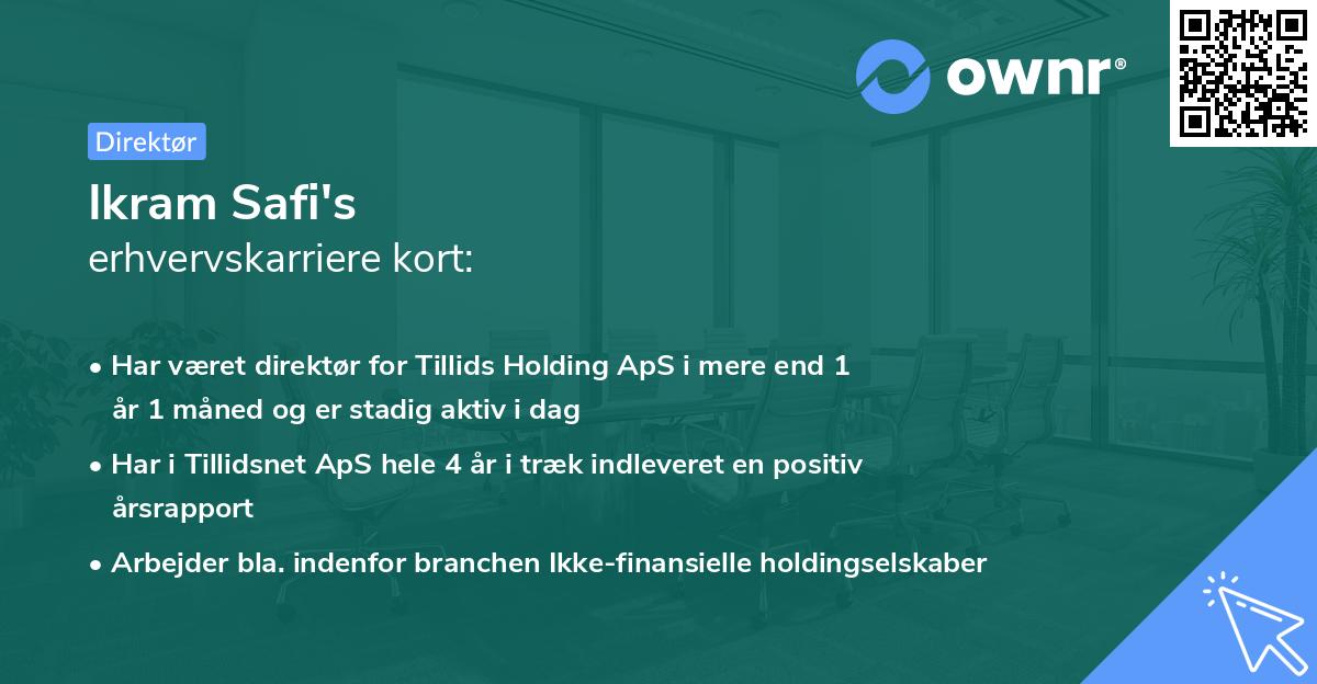 Ikram Safi's erhvervskarriere kort