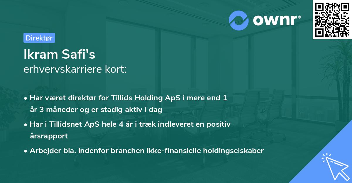 Ikram Safi's erhvervskarriere kort