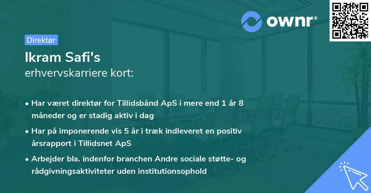 Ikram Safi's erhvervskarriere kort