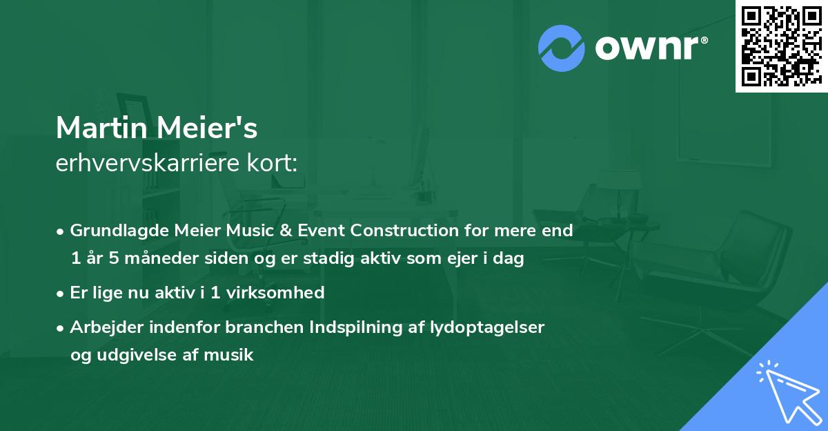 Martin Meier's erhvervskarriere kort