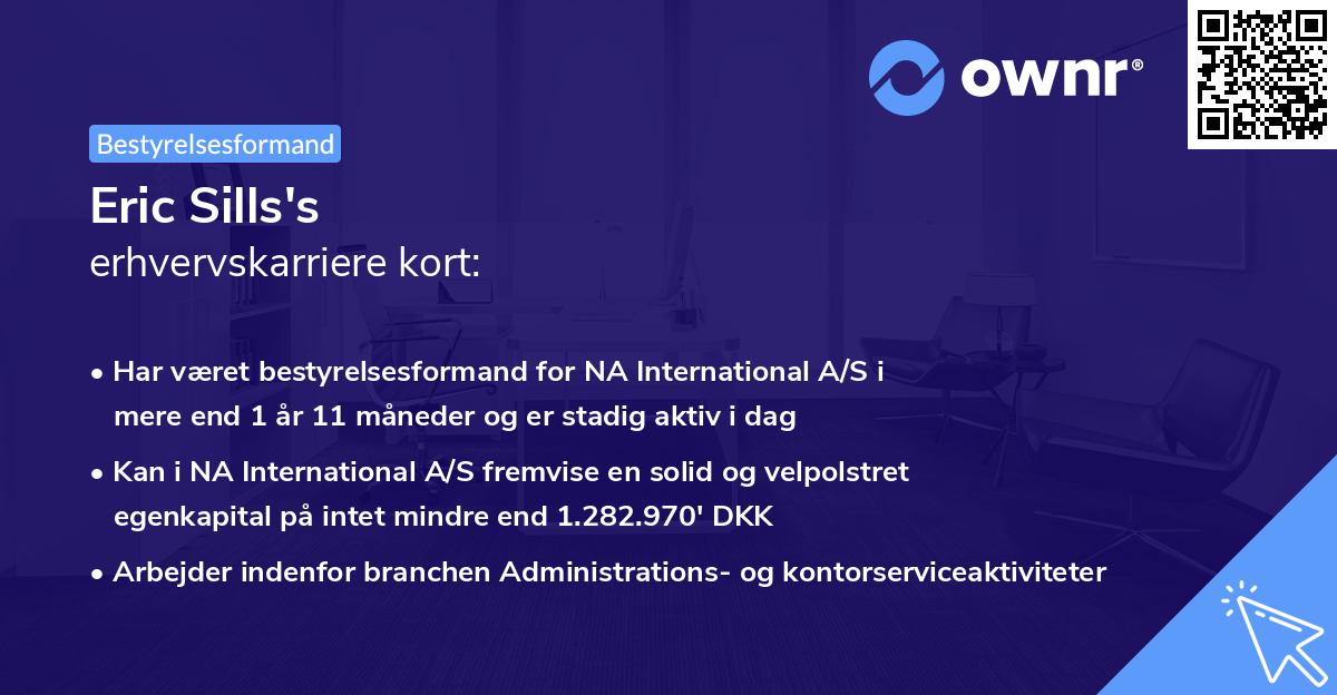 Eric Sills's erhvervskarriere kort