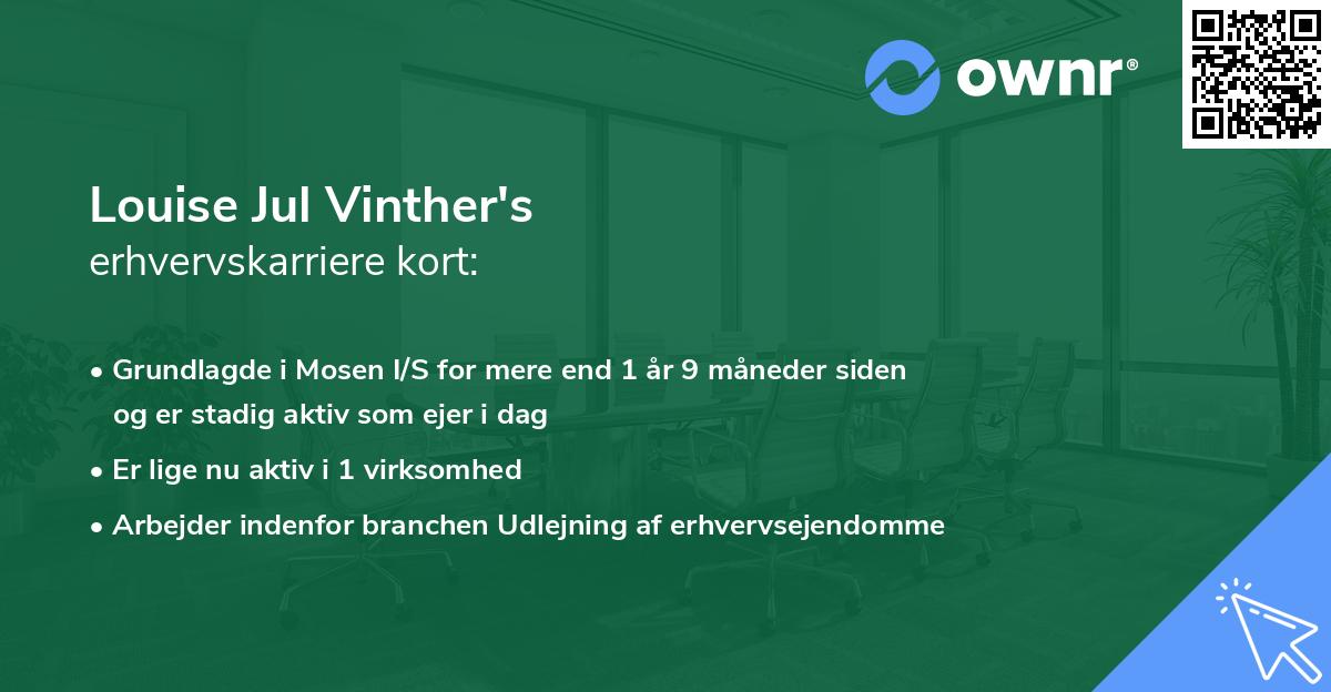 Louise Jul Vinther's erhvervskarriere kort