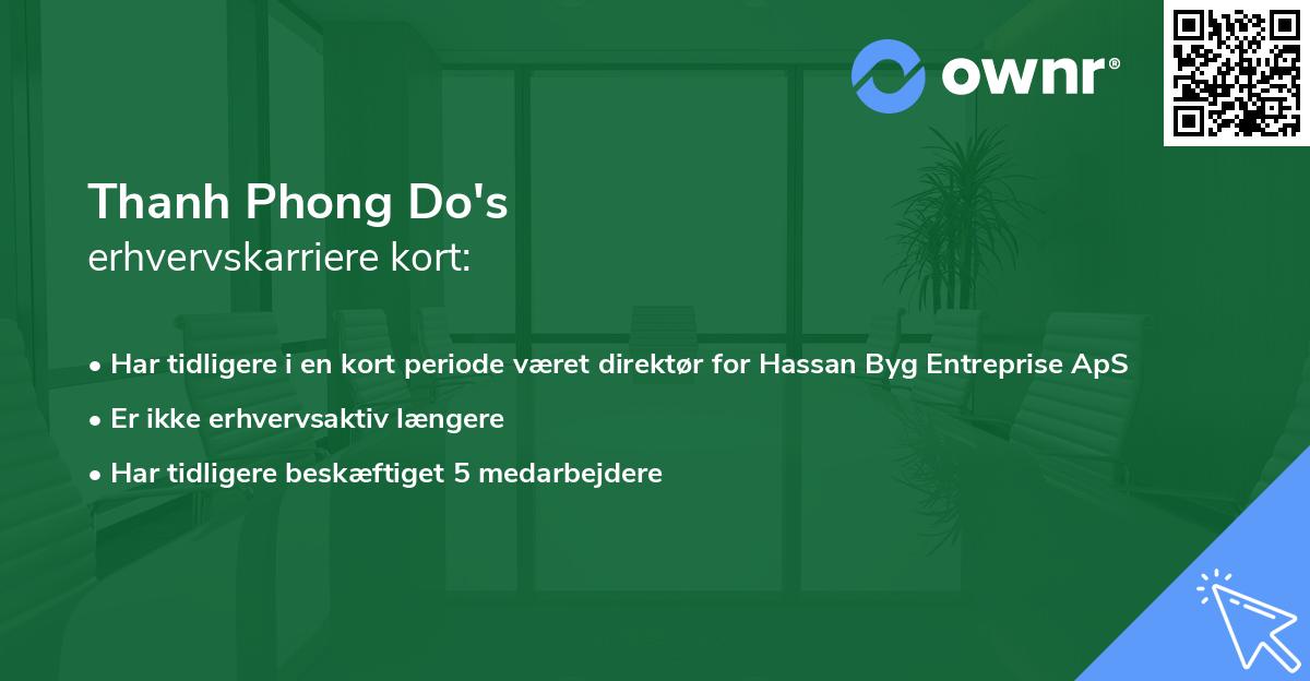 Thanh Phong Do's erhvervskarriere kort