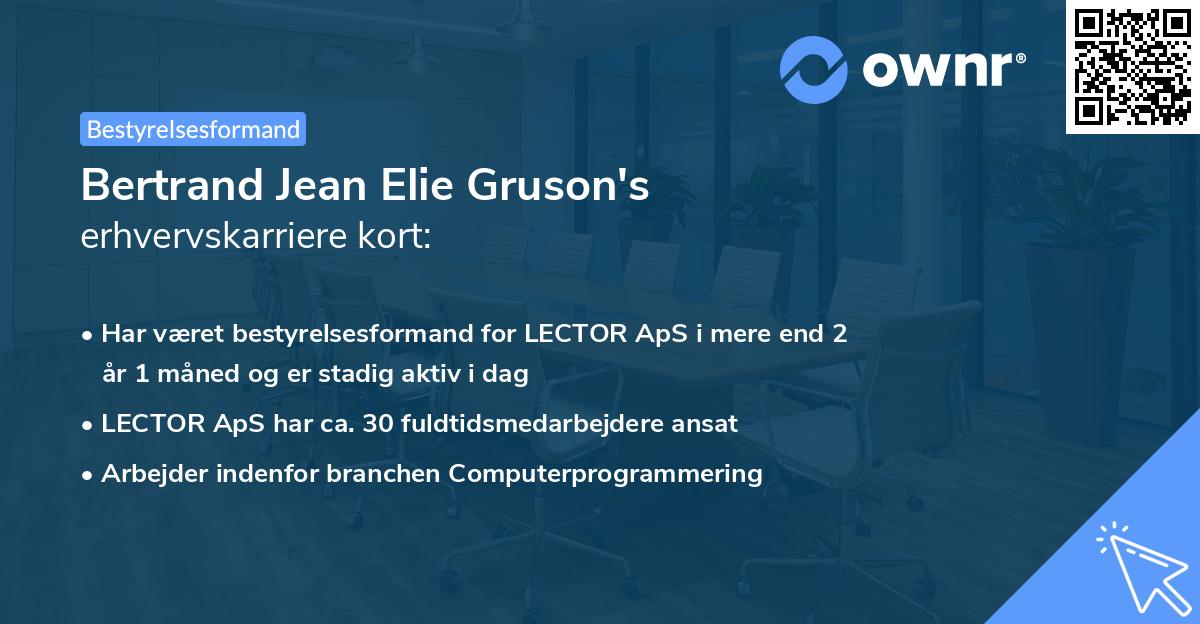 Bertrand Jean Elie Gruson's erhvervskarriere kort