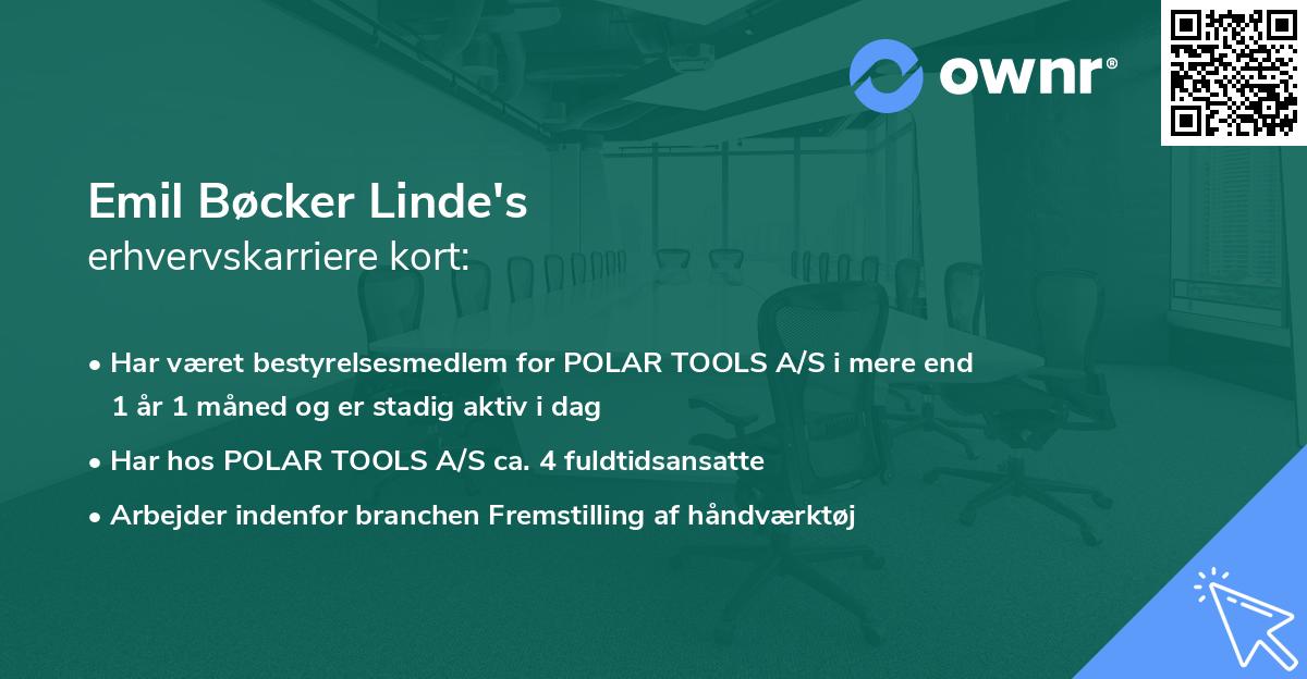 Emil Bøcker Linde's erhvervskarriere kort