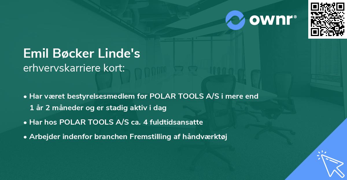 Emil Bøcker Linde's erhvervskarriere kort
