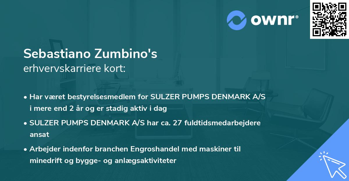 Sebastiano Zumbino's erhvervskarriere kort