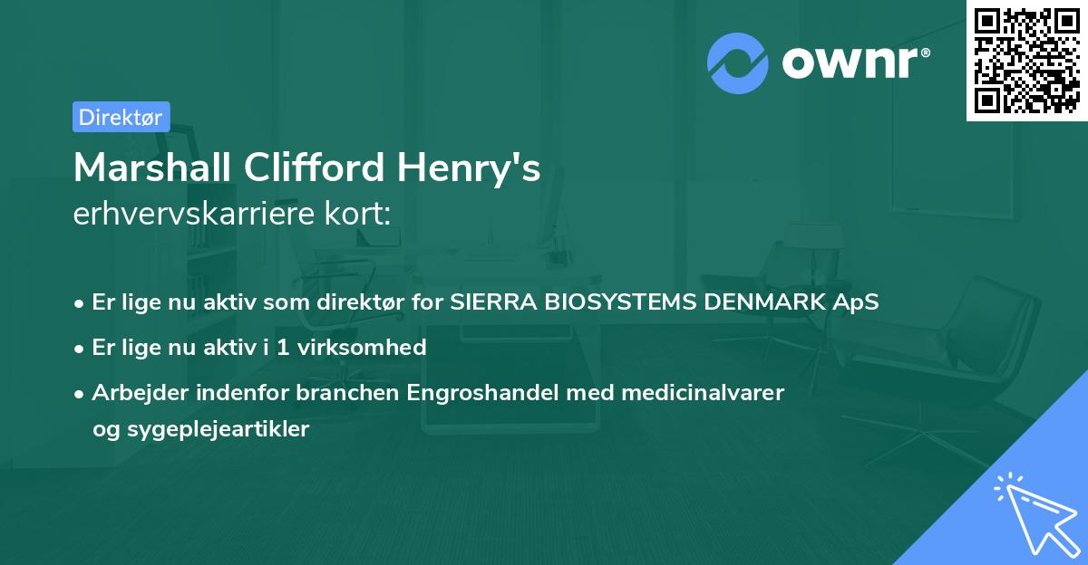Marshall Clifford Henry's erhvervskarriere kort
