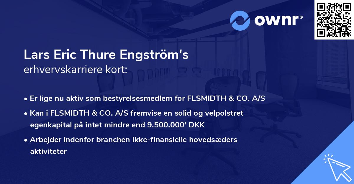 Lars Eric Thure Engström's erhvervskarriere kort