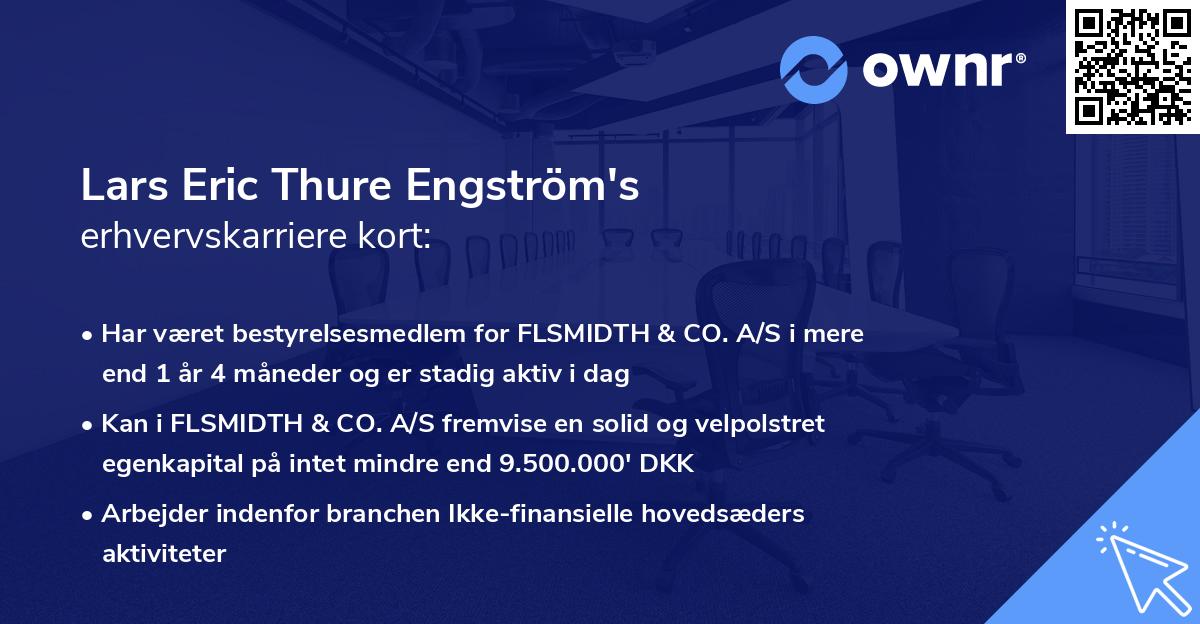 Lars Eric Thure Engström's erhvervskarriere kort