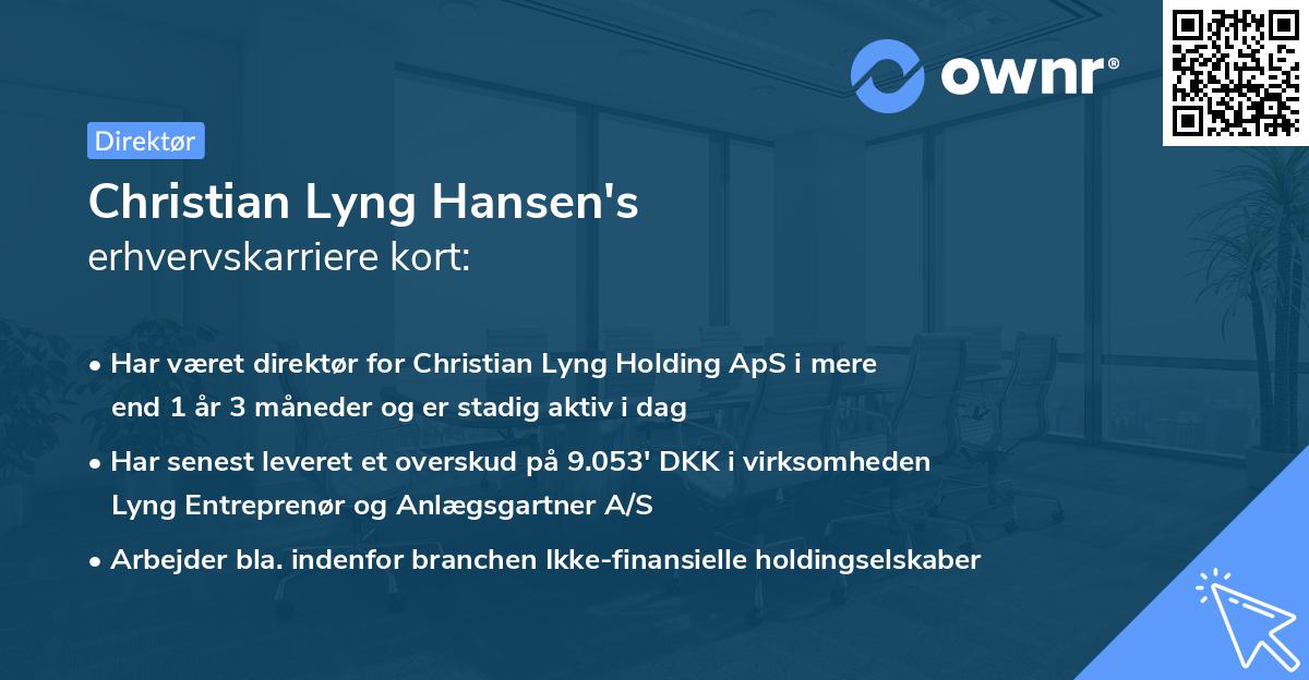 Christian Lyng Hansen's erhvervskarriere kort