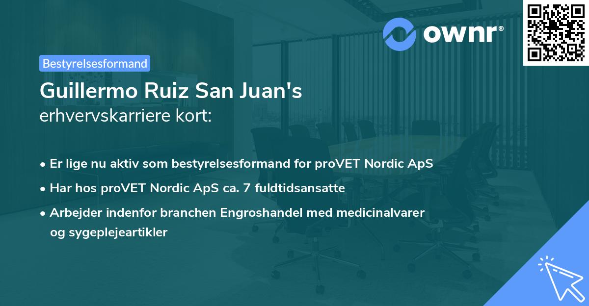 Guillermo Ruiz San Juan's erhvervskarriere kort