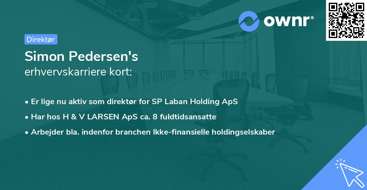 Simon Pedersen's erhvervskarriere kort