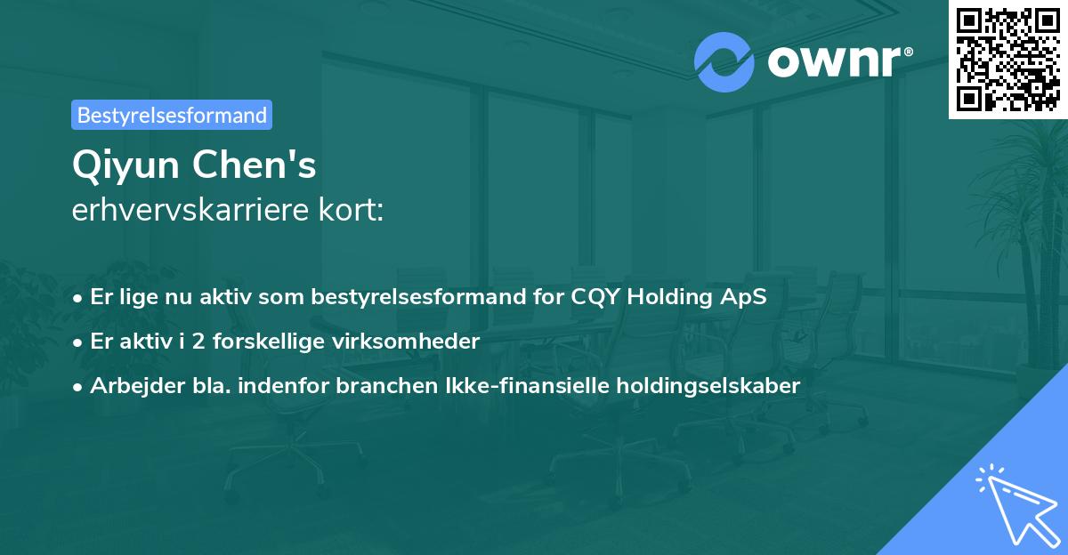 Qiyun Chen's erhvervskarriere kort